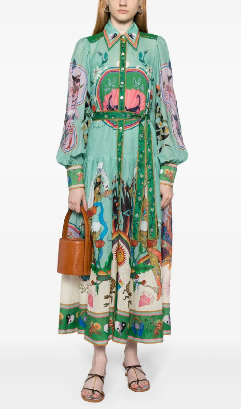 Apollonia Belted Printed Shirt Dress