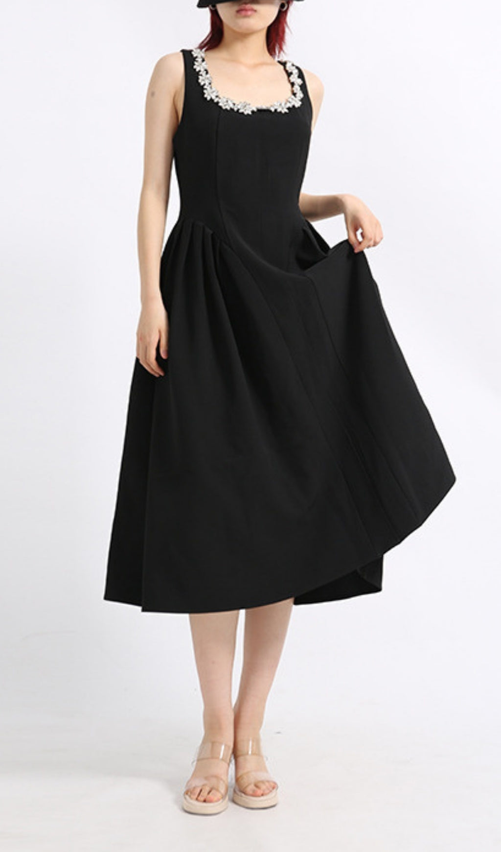 Eylül Black Diamond Midi Dress