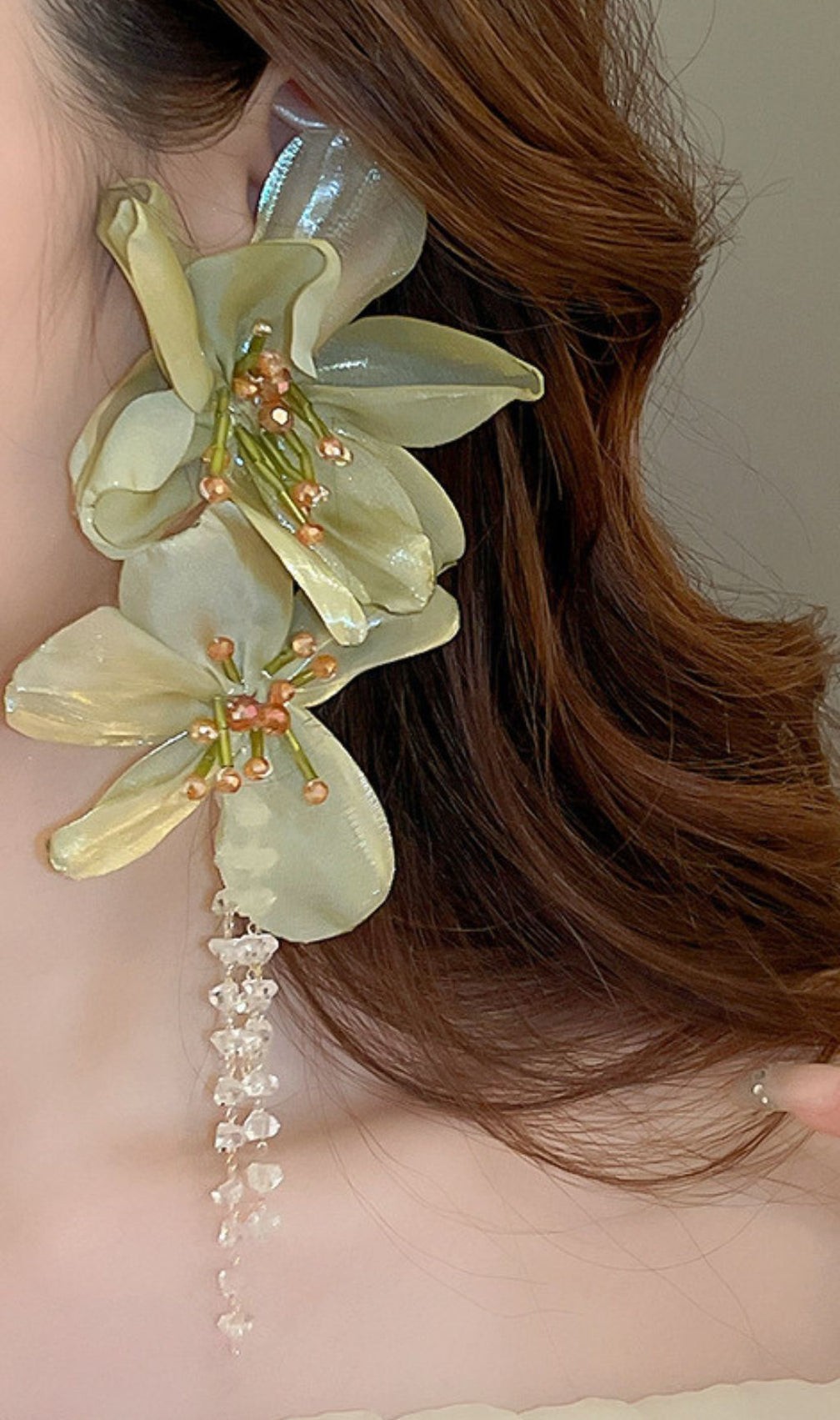 Gianna Green Flower Earrings