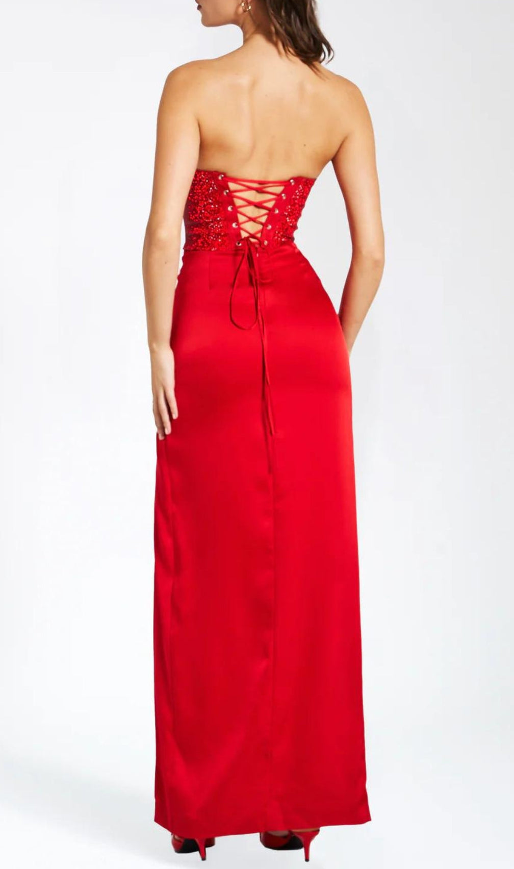 April Red Crystal Corset Gown
