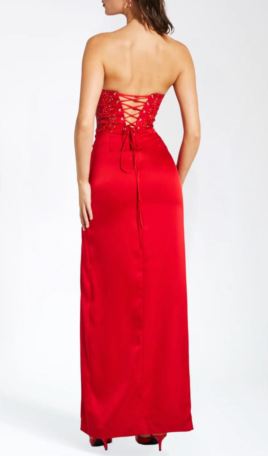 April Red Crystal Corset Gown