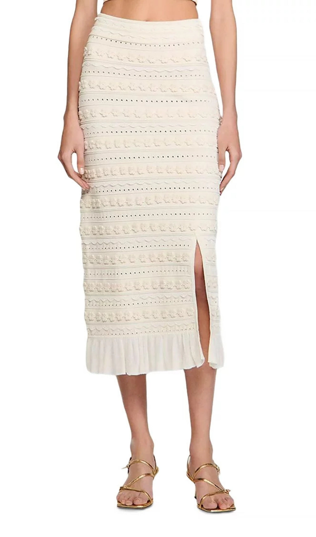 Crochet Trim Knit Skirt