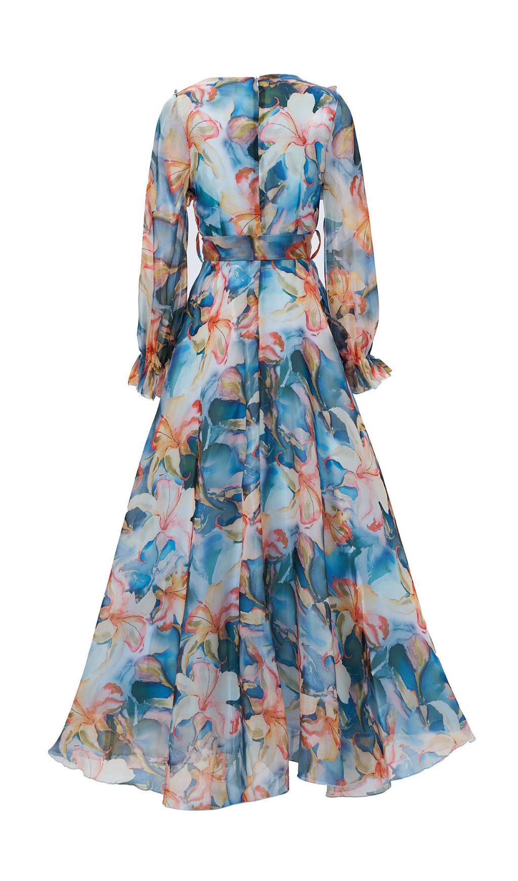 Fenicia Blue Floral Printed Maxi Dress