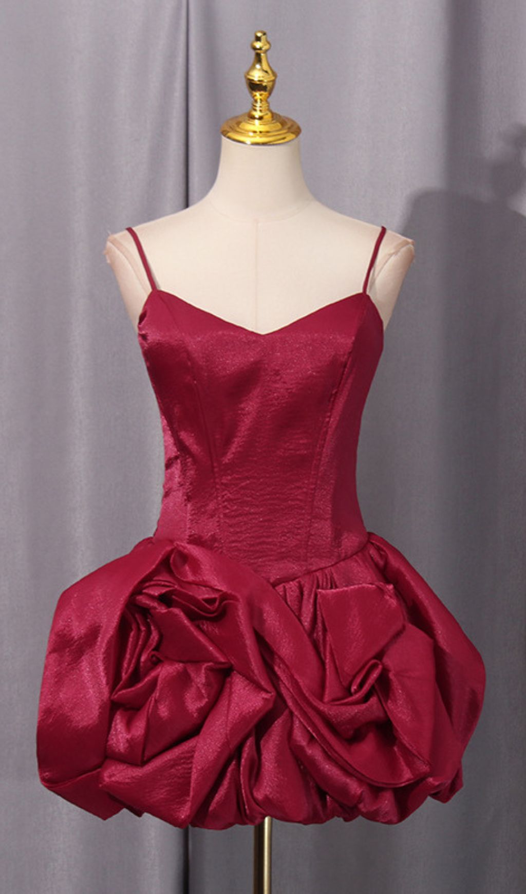 Isolina Blooming Rose Petal Strappy Mini Dress