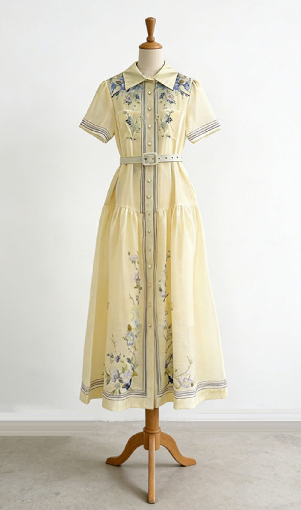 Kendyl Floral Maxi Shirt Dress with Belt - Elegant Spring & Summer Style