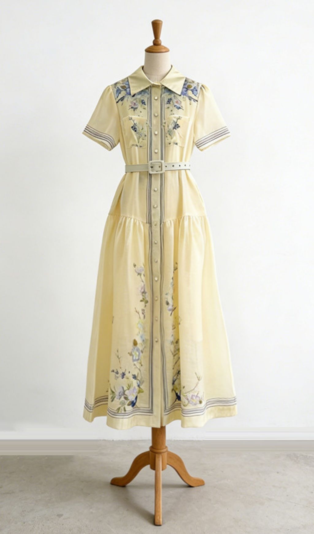 Kendyl Floral Maxi Shirt Dress with Belt - Elegant Spring & Summer Style