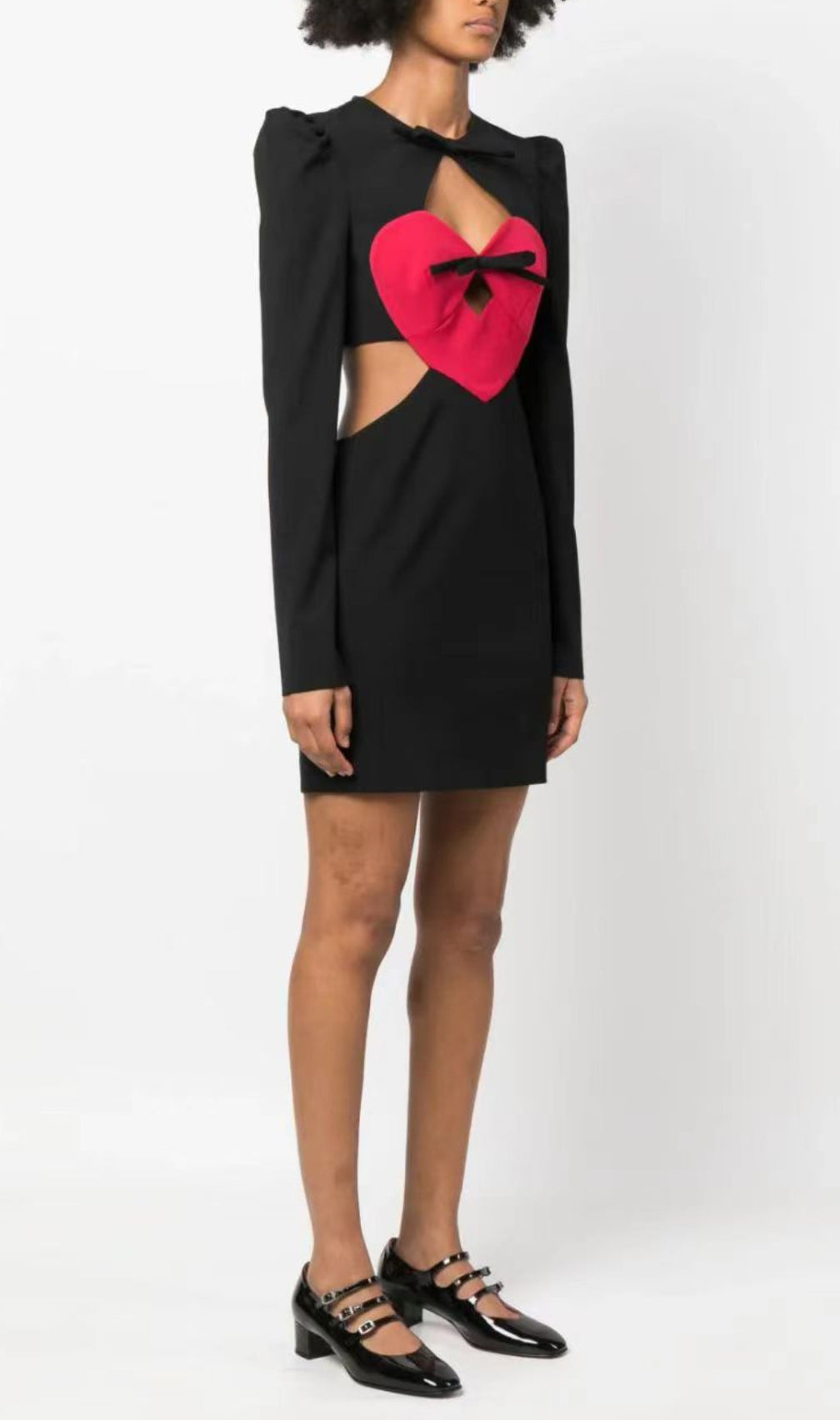 Brettney Red Heart Long Sleeve Mini Dress
