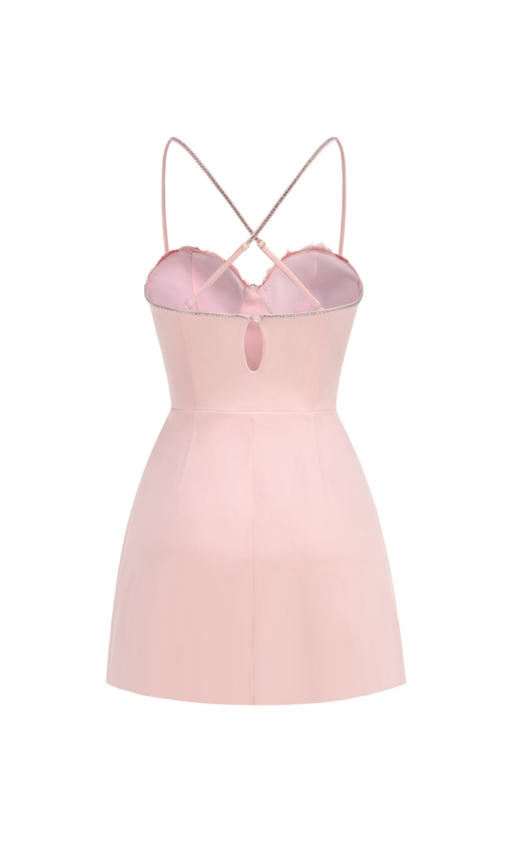 Calantha Pink Flower Diamond Mini Dress