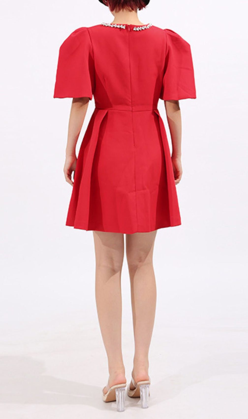 Gunda Red Diamante Mini Dress