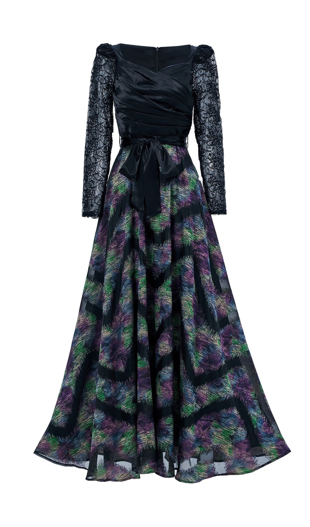 Ffan Purple Ruched Long Sleeve Maxi Dress