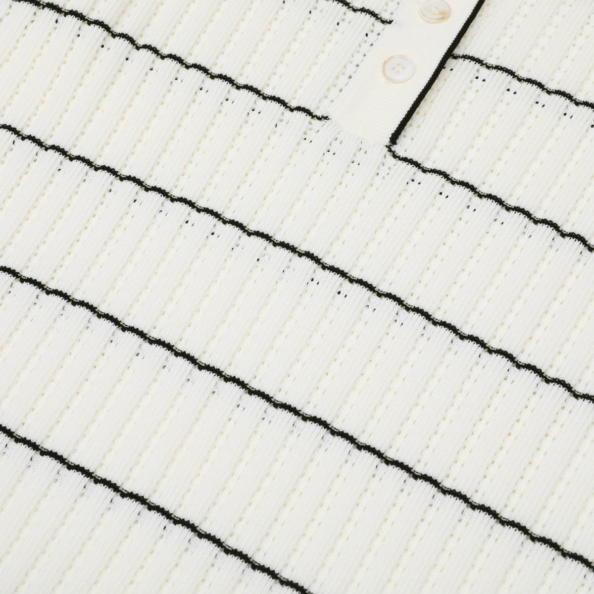 Jyoti Classic Striped Ribbed Knit Polo Midi Dress | Effortless Chic