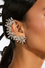 Danetta Floral Rhinestone Ear Clips