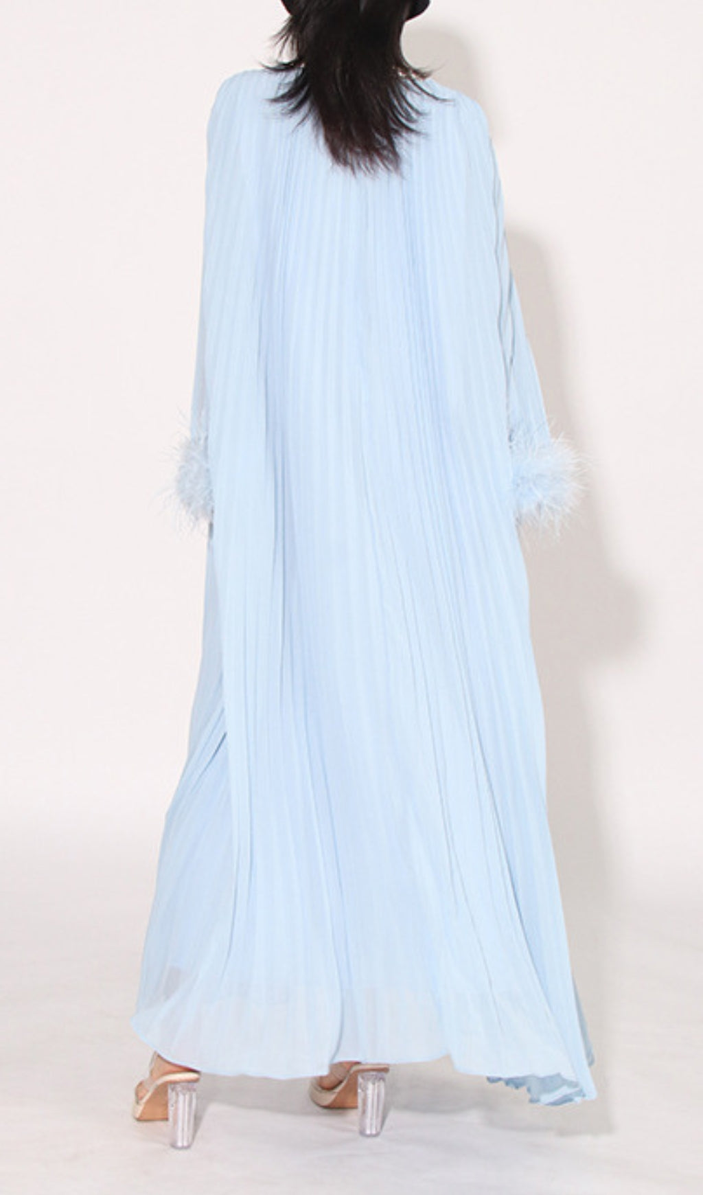 Cierra Diamond Feather Long Sleeve Maxi Dress