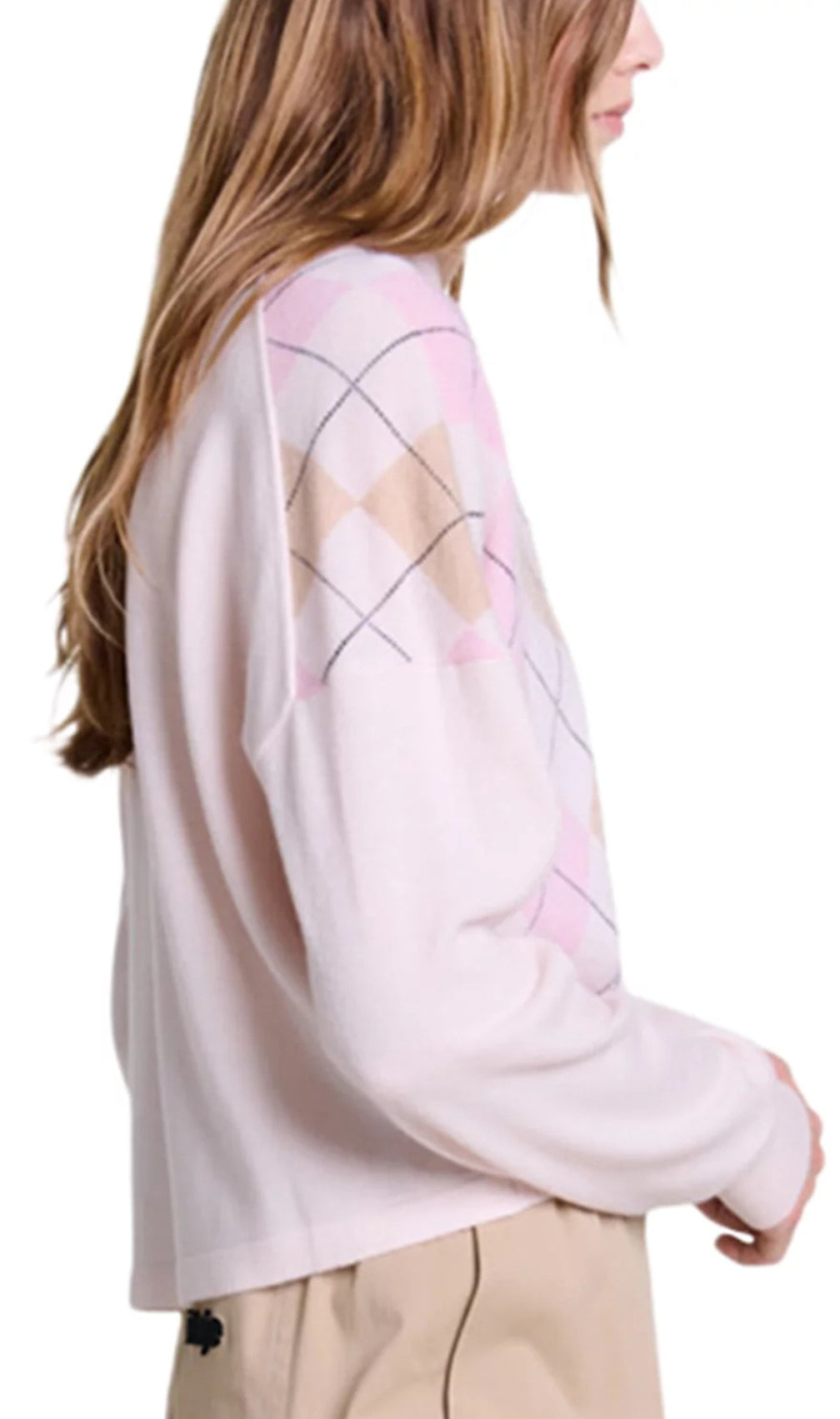 Magrille Check Print Polo Style Jumper