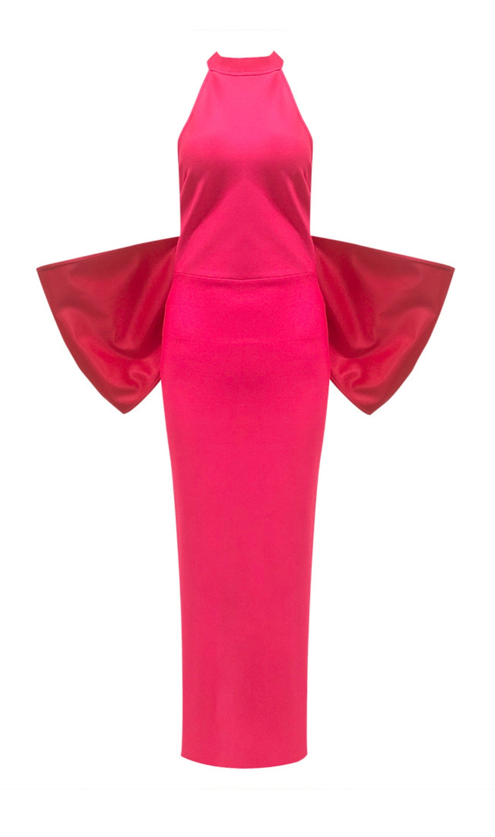 Bernt Pink Bow Backless Maxi Bandage Dress