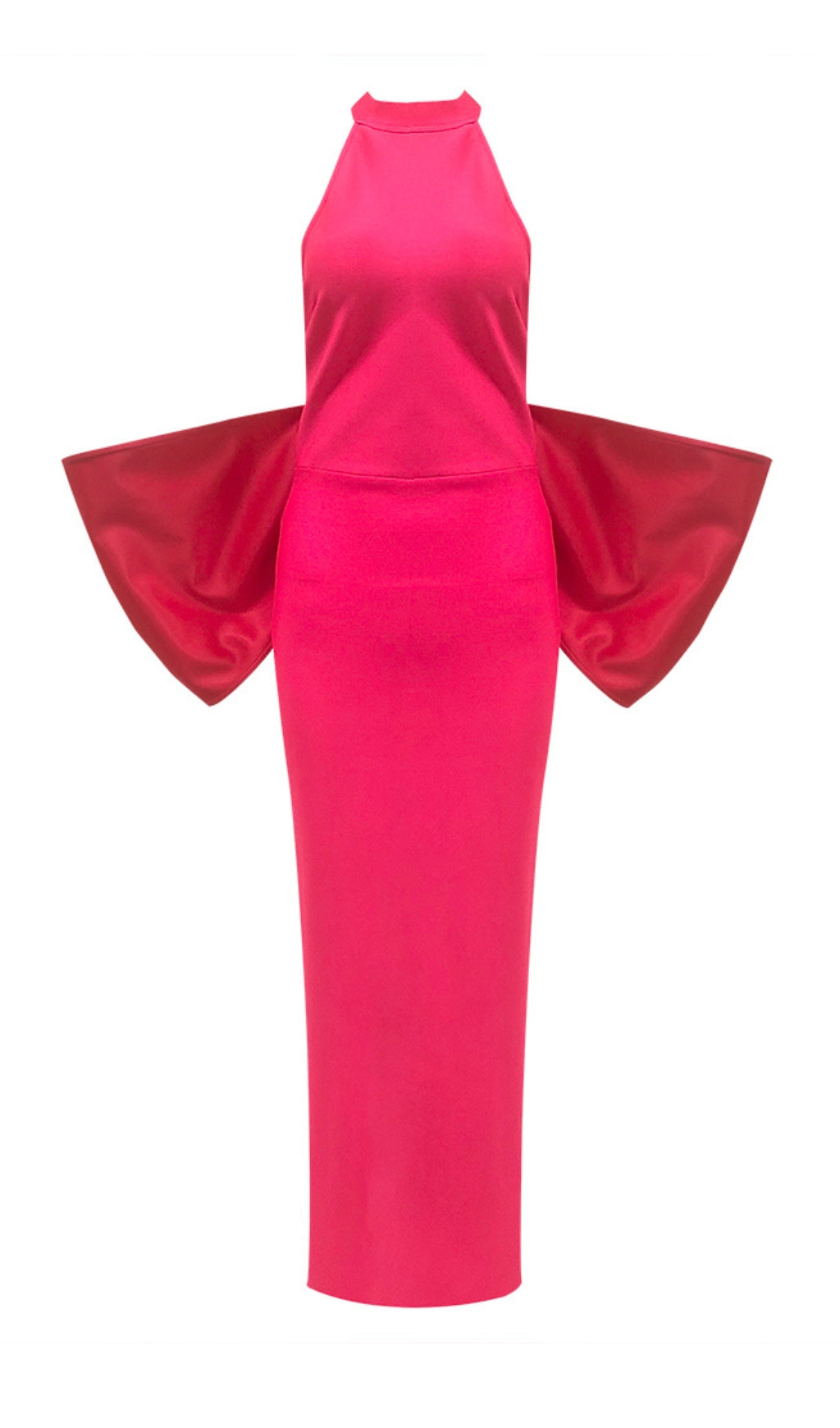 Bernt Pink Bow Backless Maxi Bandage Dress