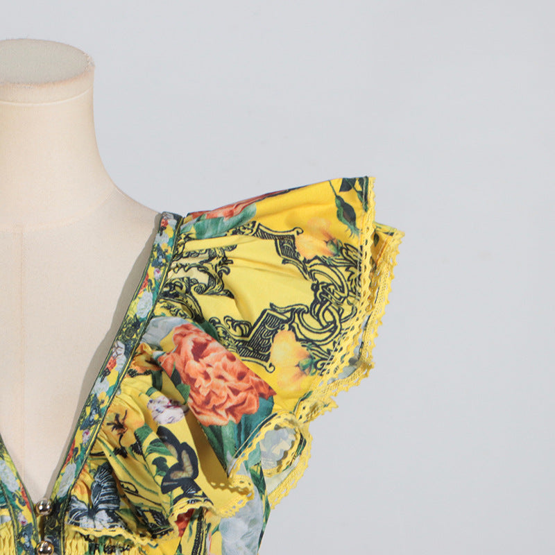 Cortez Floral V-Neck Mini Dress