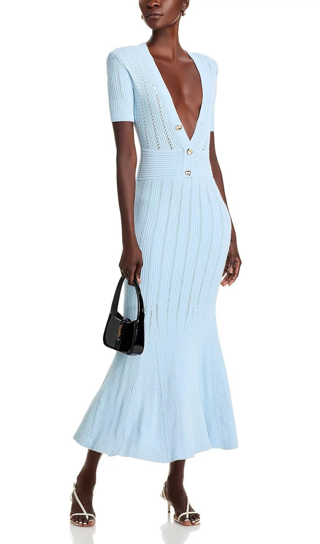 Bala Blue Pointelle Midi Dress