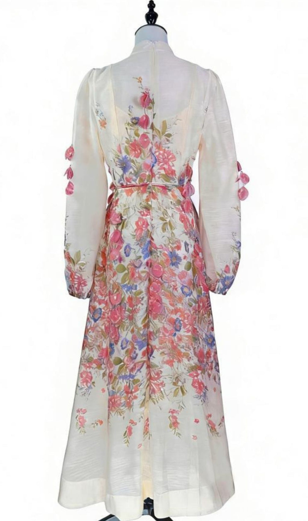 Kartier Elegant Floral Long Sleeve Maxi Dress - Romantic Garden Bloom