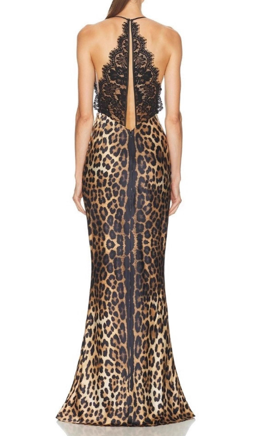 Joelle Halter Lace Leopard Maxi Dress | Glamorous Evening Gown for Women