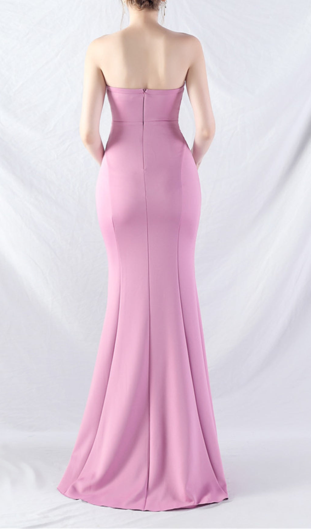 Chrina Purple Strapless Ruched Maxi Dress