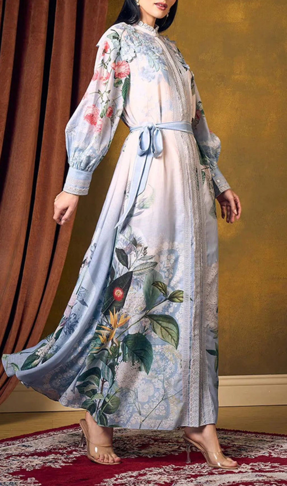 Inna Floral Bloom Long Sleeve Maxi Dress - Elegant Flowy Gown