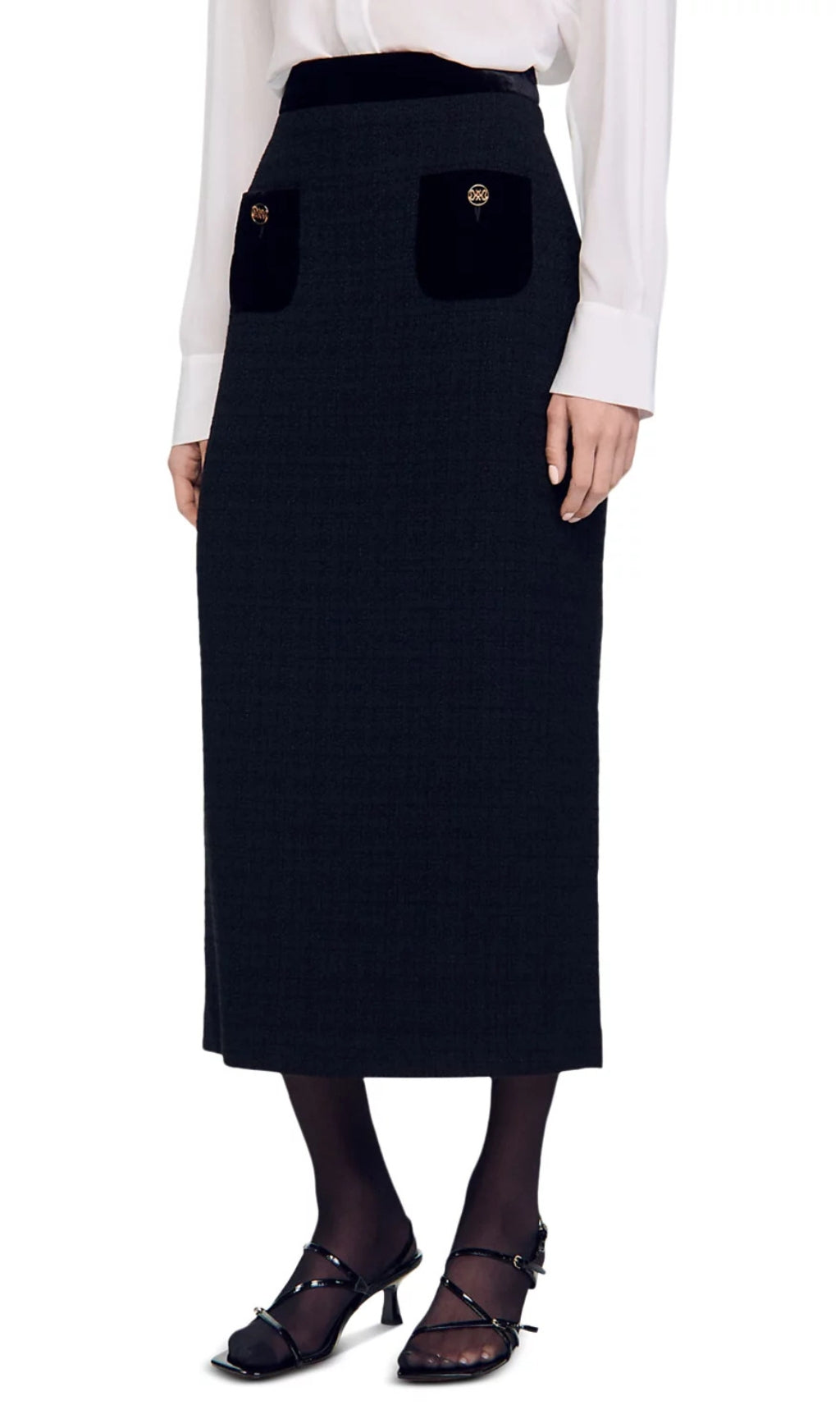 Beck Velvet Tweed Maxi Skirt