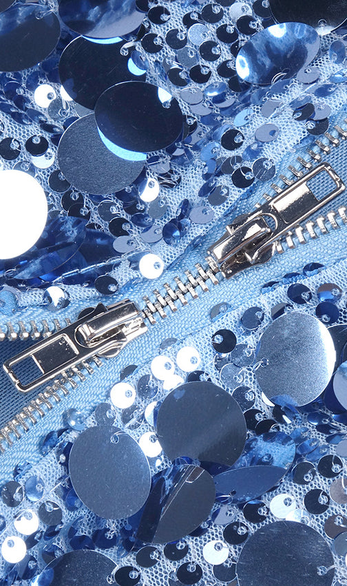 Izak "Celestial Blue" Sequin Strappy Maxi Gown - Gala Ready