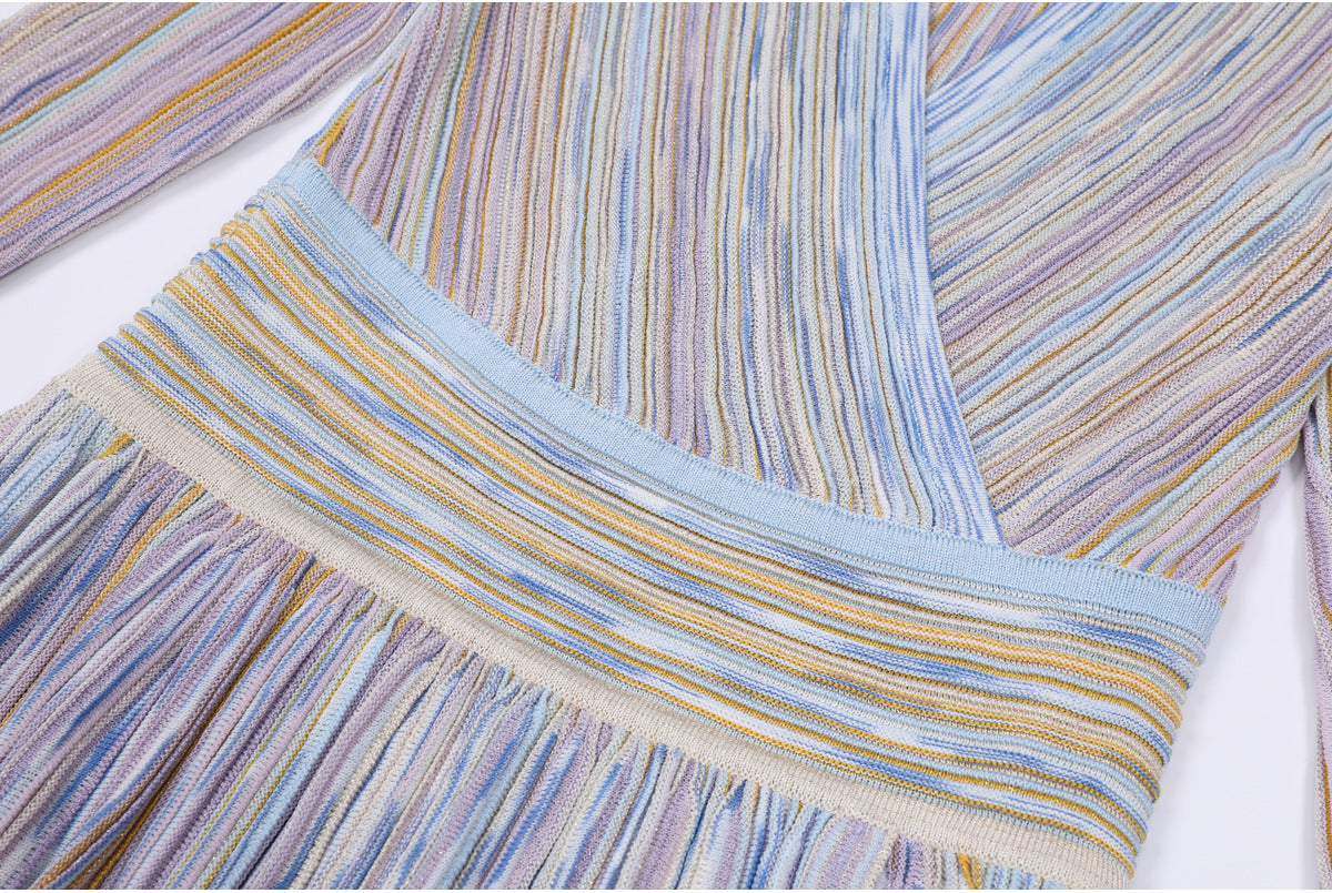 Gisela V-Neck Long Sleeve Midi Dress