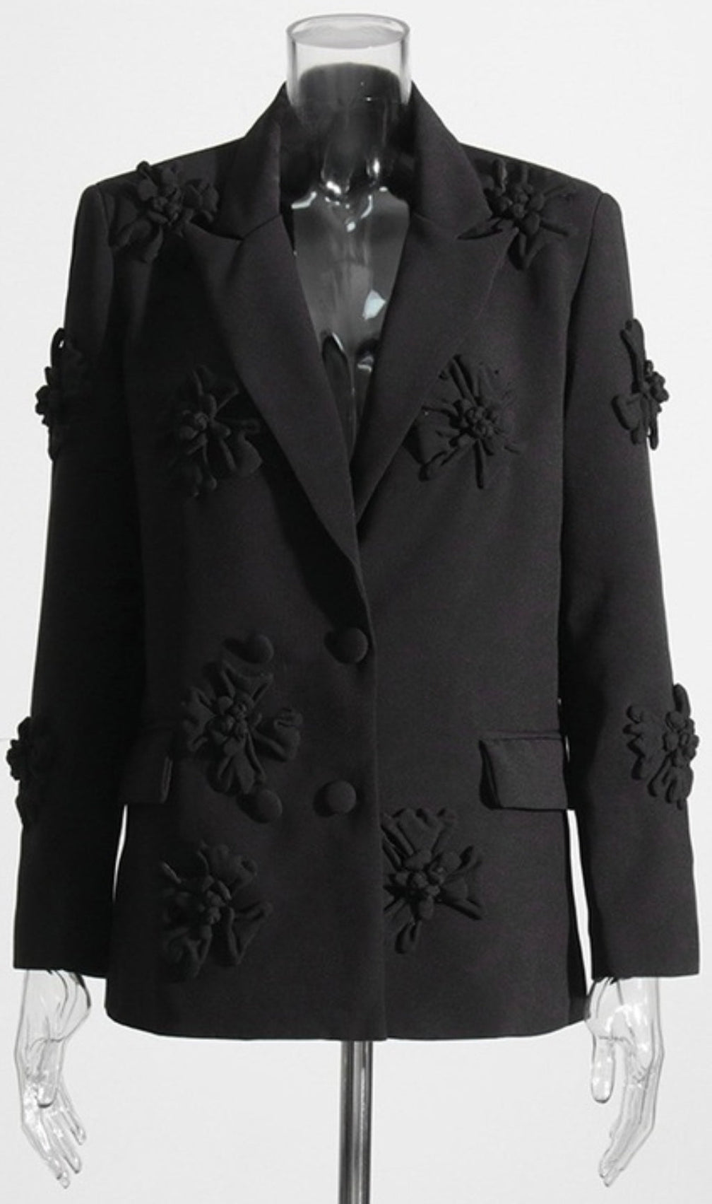 Acedia Black Three Dimensional Floral Suit