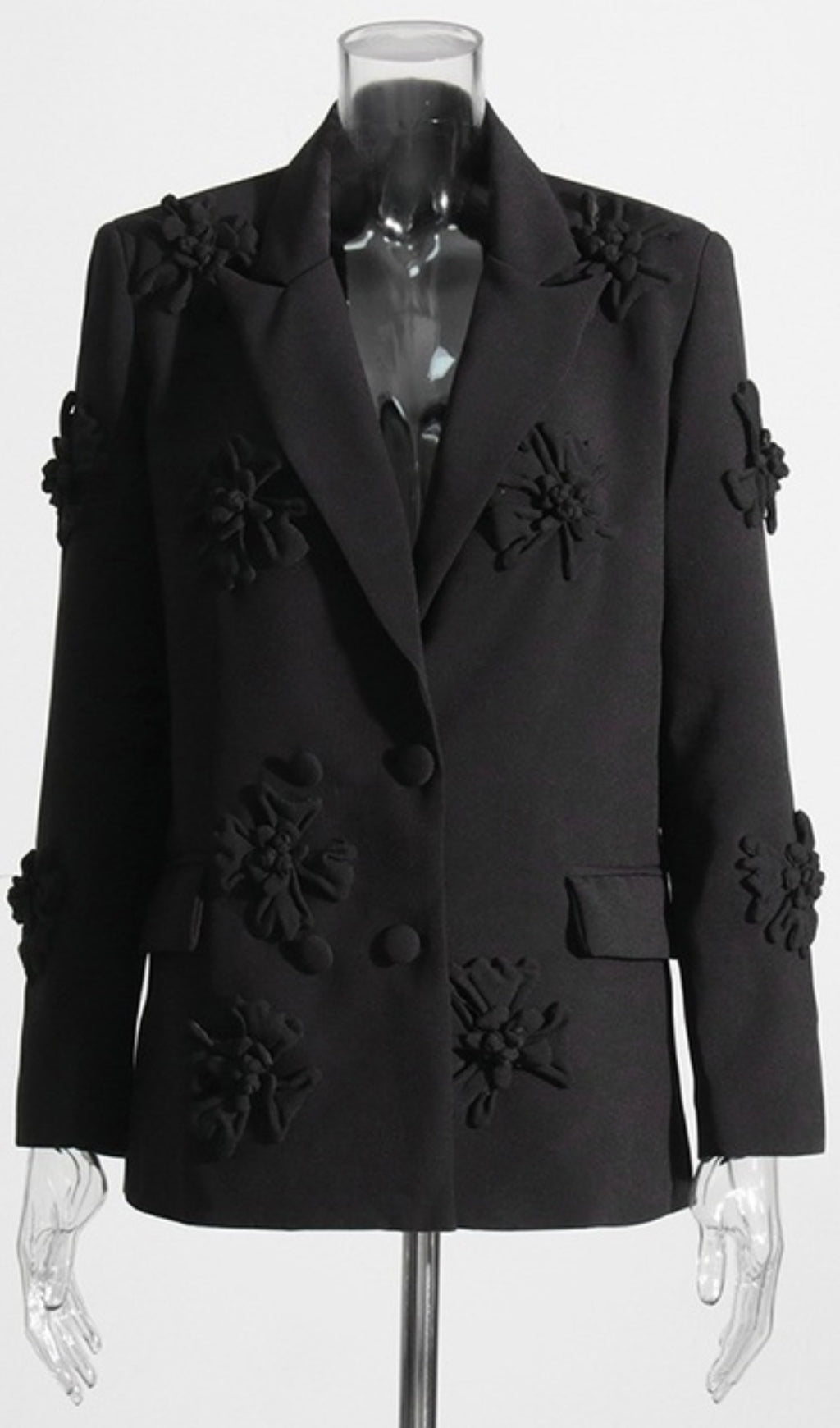Acedia Black Three Dimensional Floral Suit