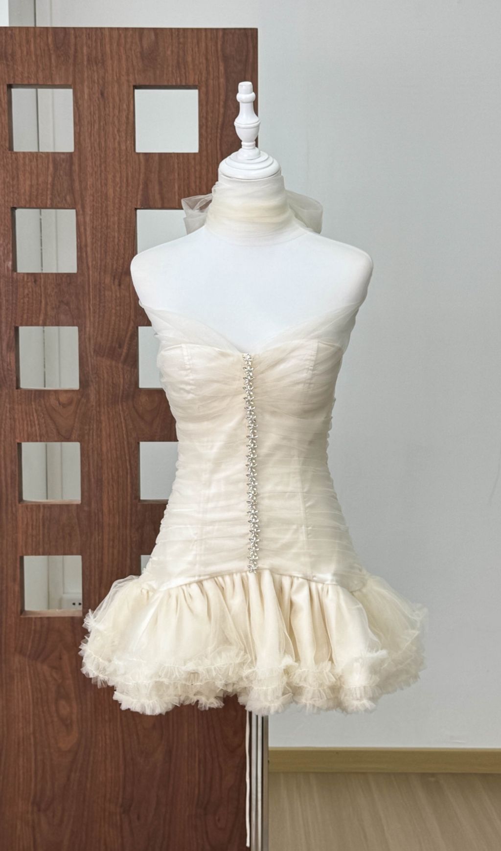 Kelly Off-Shoulder Mesh Ruffle Mini Dress - Glamorous & Playful Party Style