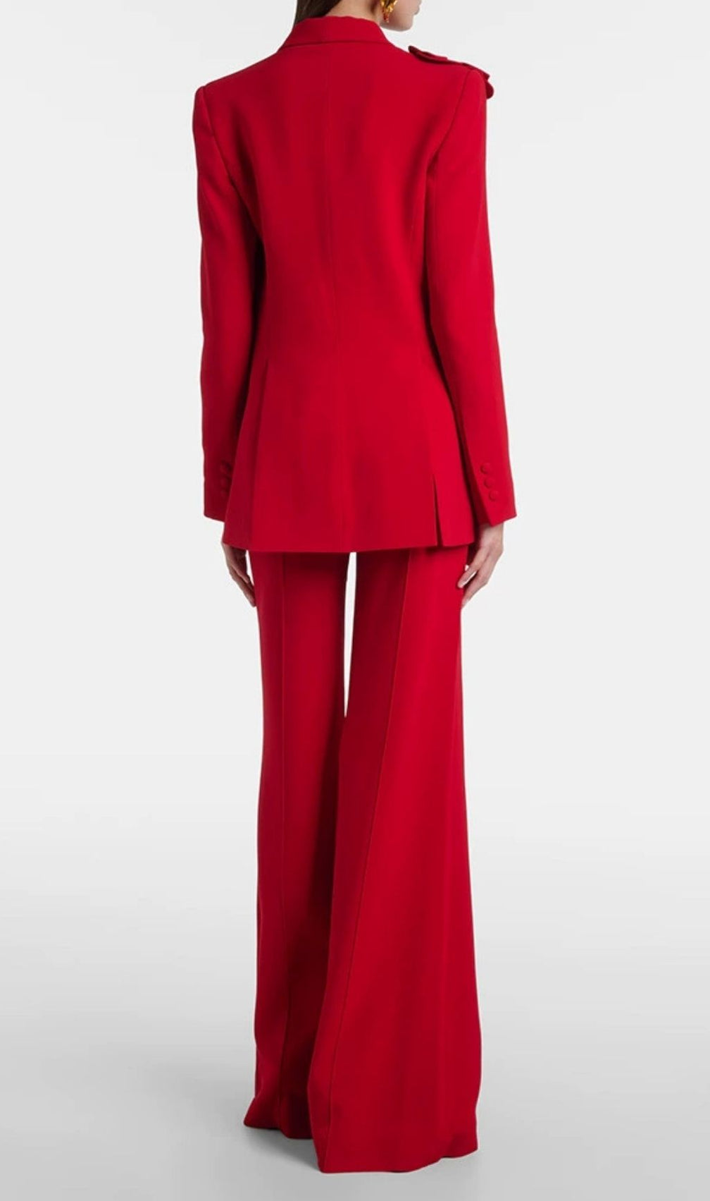 Kenadia Red 3D Flower Power Pantsuit - Statement Blazer Set