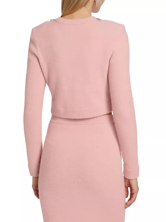 knitted midi skirt in Pink