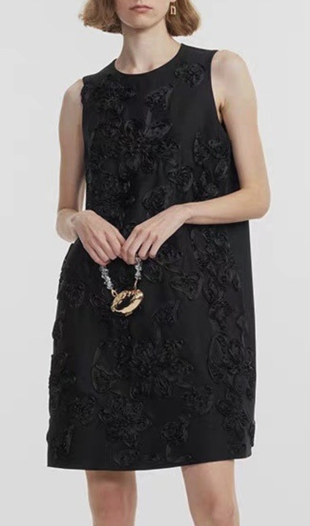 Anona Flower Embroidered Mini Dress