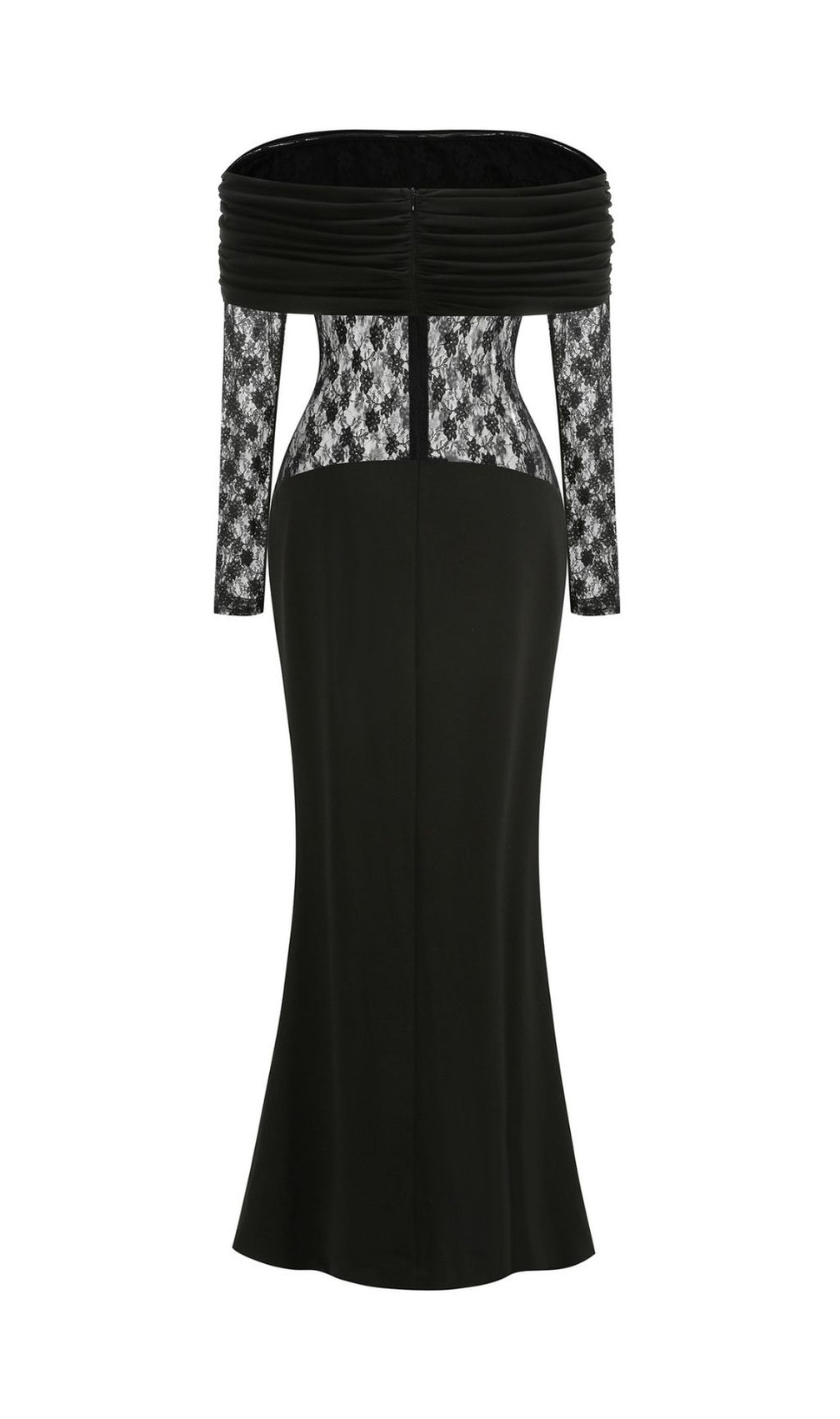 Kashiti Black Off-Shoulder Lace Maxi Gown - Elegant Evening Dress for Women