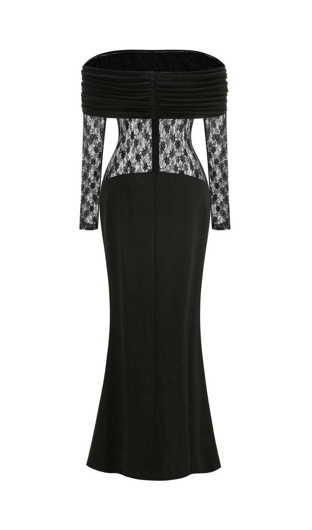 Kashiti Black Off-Shoulder Lace Maxi Gown - Elegant Evening Dress for Women