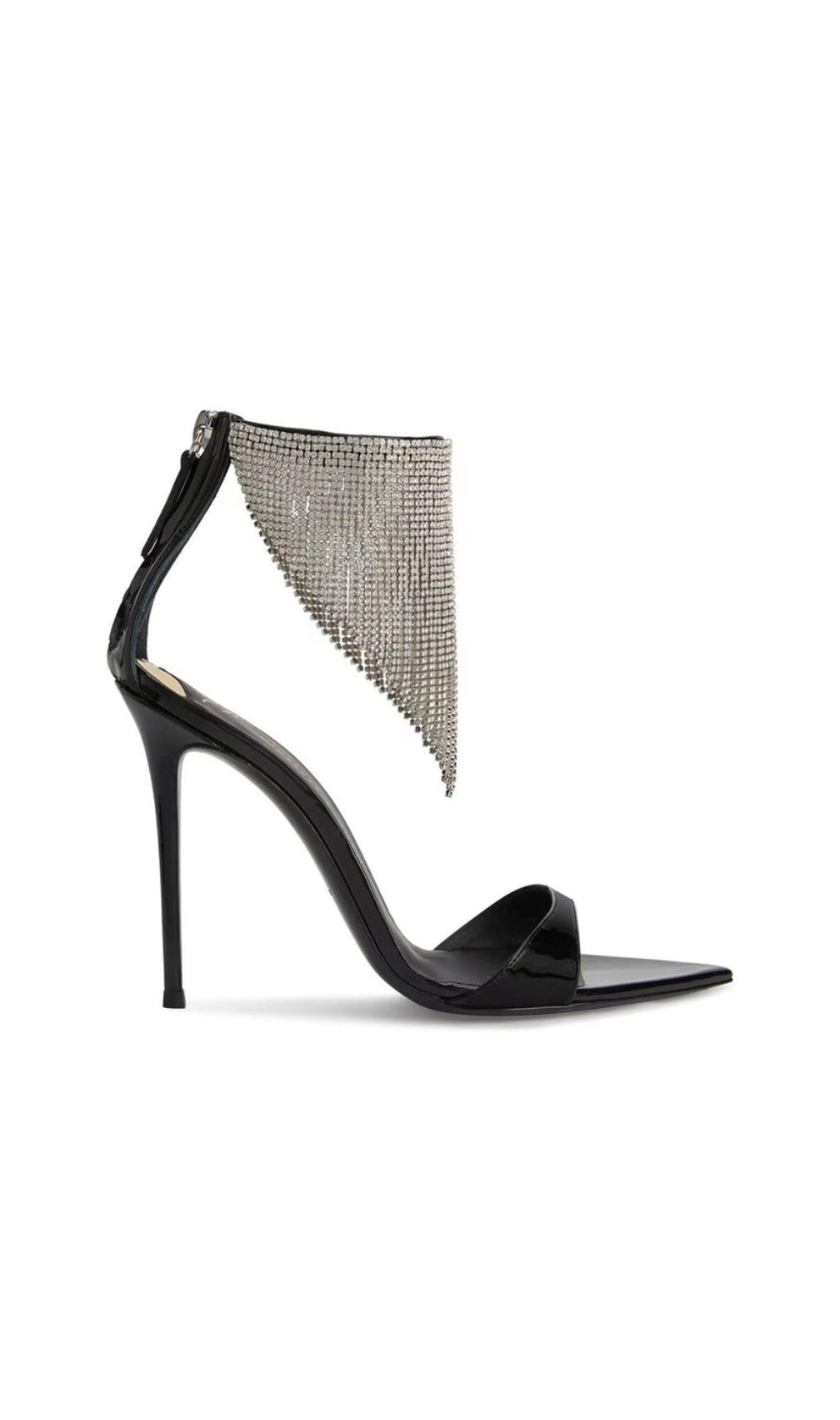Crystal Tassel Heels In Black