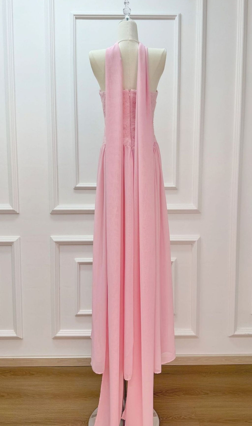 Kenley Blush Pink Strapless Floral Maxi Gown - Elegant Evening Dress for Women
