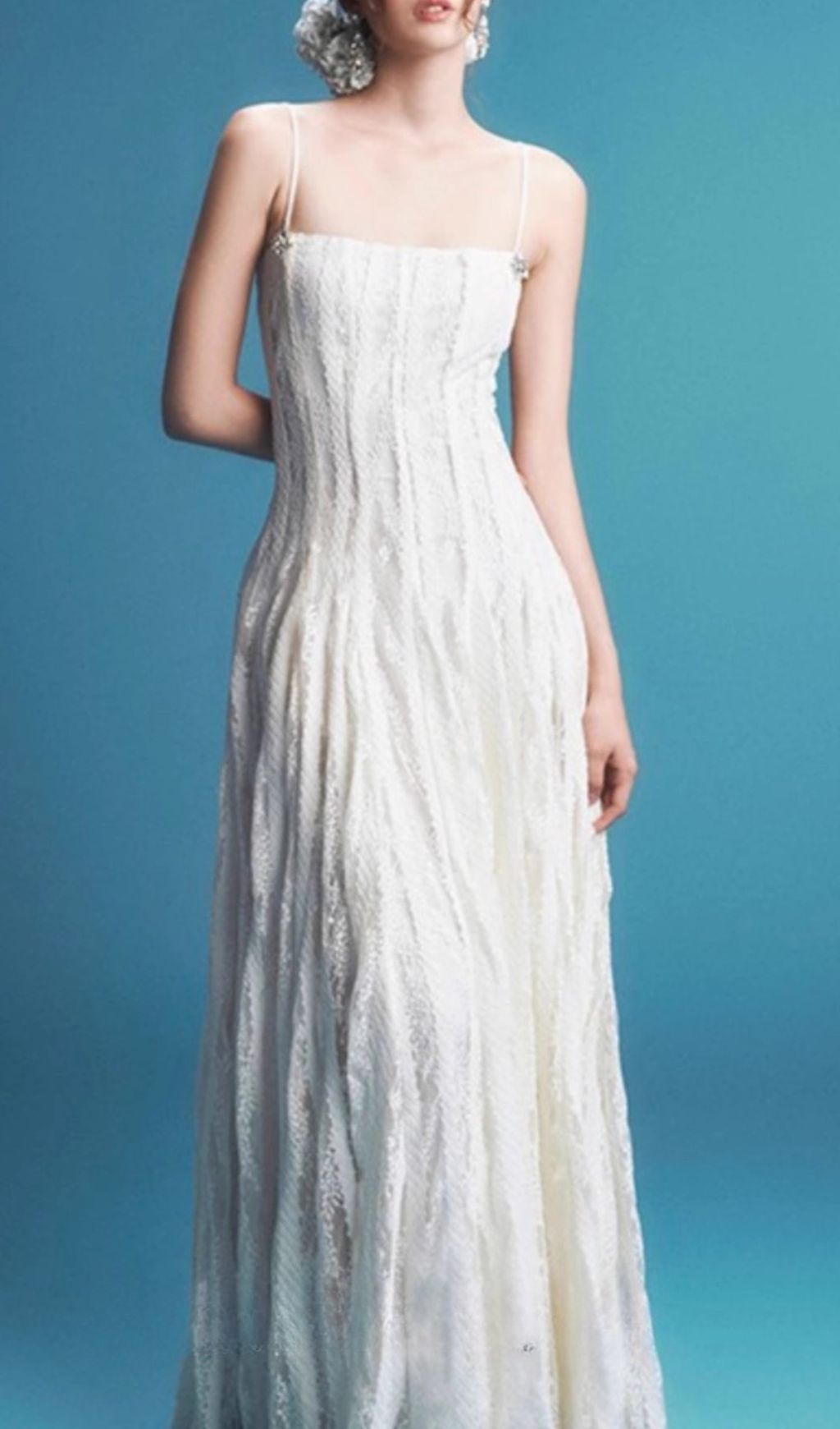 Jnyah Ethereal Lace Maxi Dress - Romantic Bohemian Strappy Gown