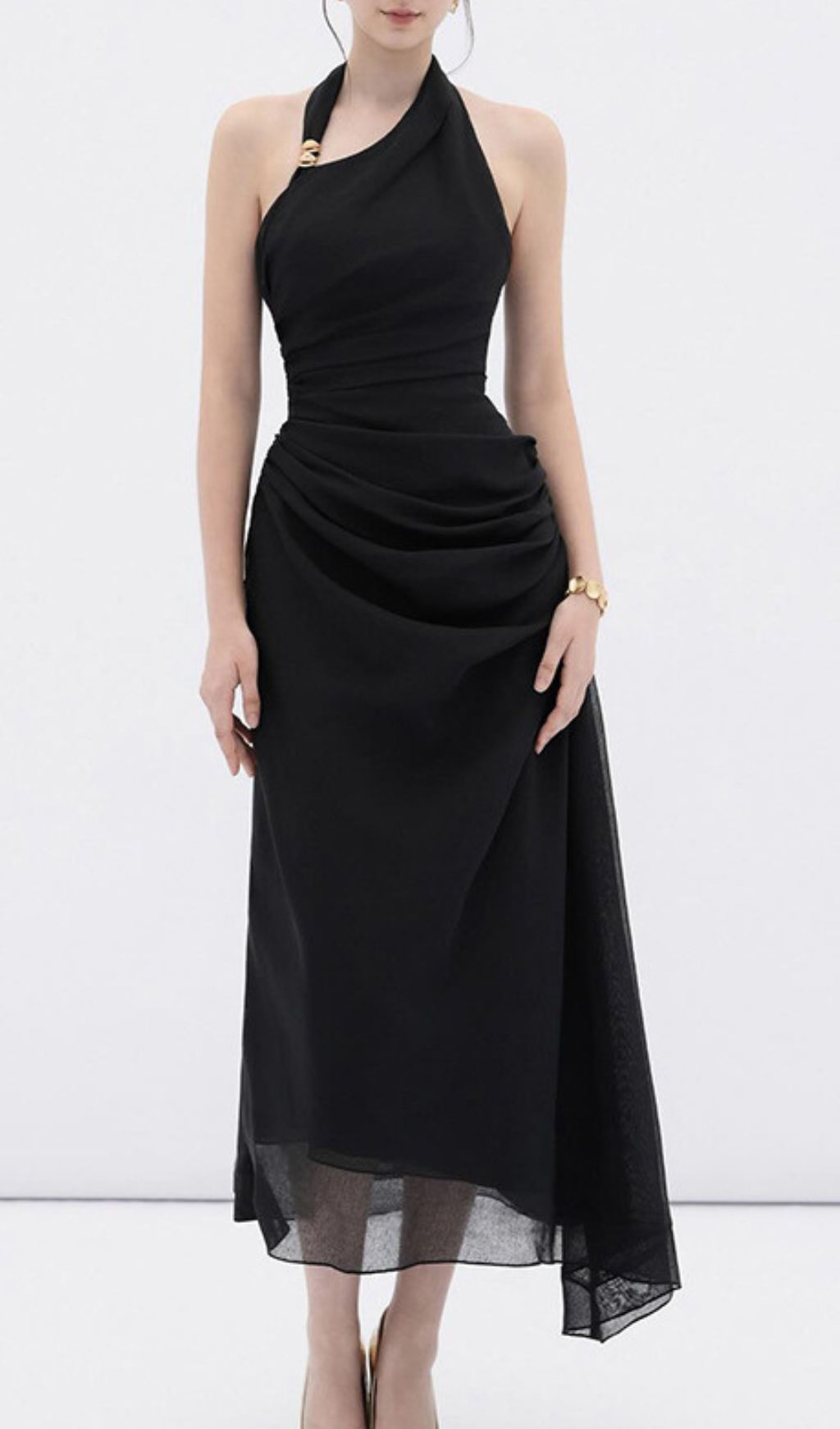 Gibson Black Halter Maxi Dress