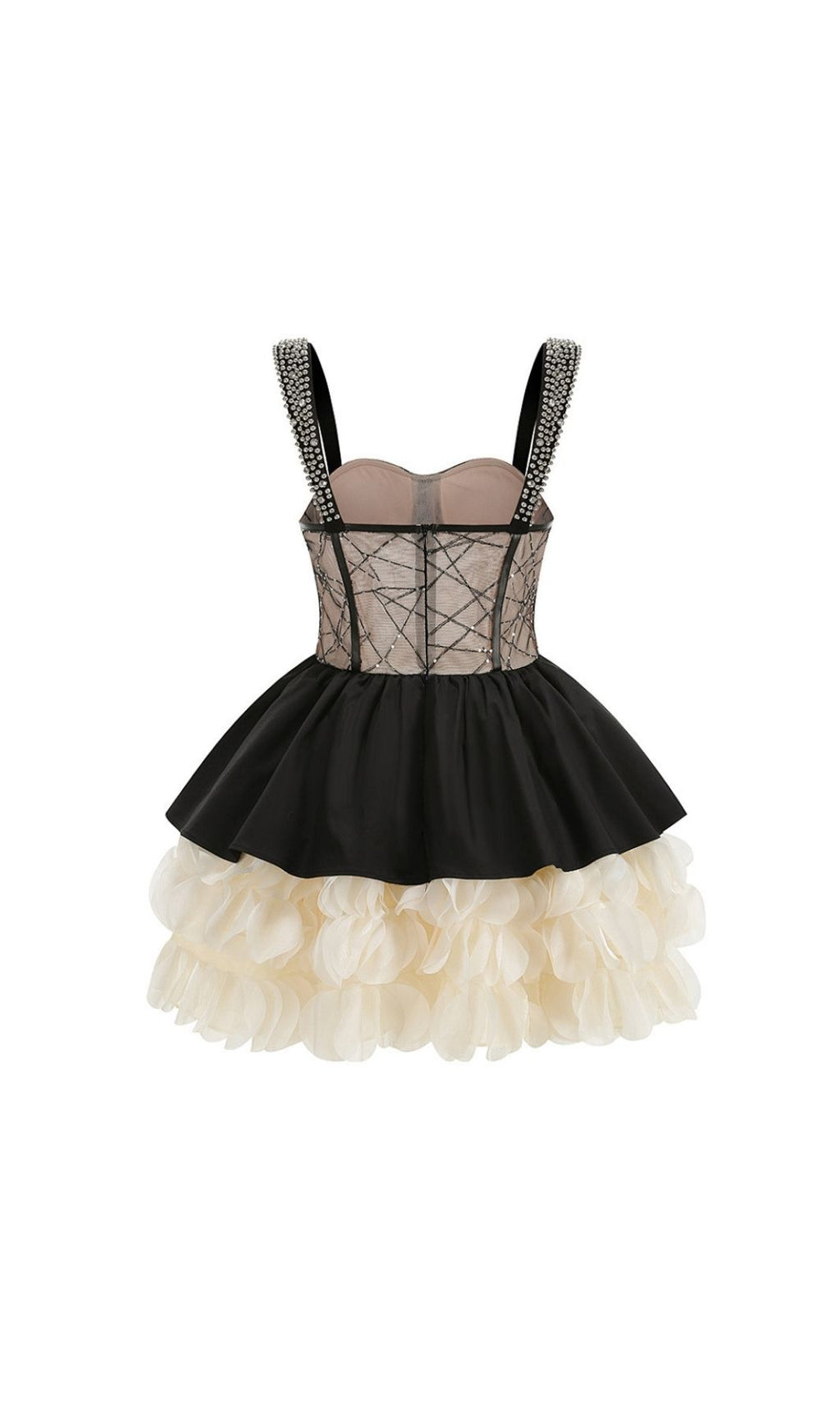 Keagan Glamorous Pearl & Petal Embellished Mini Dress