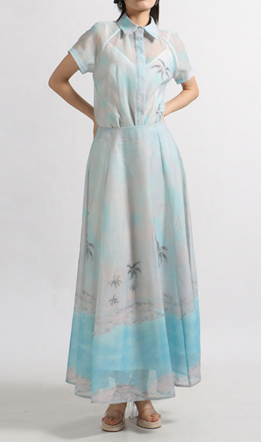 Eran Printed Shirt & Maxi Skirt Set