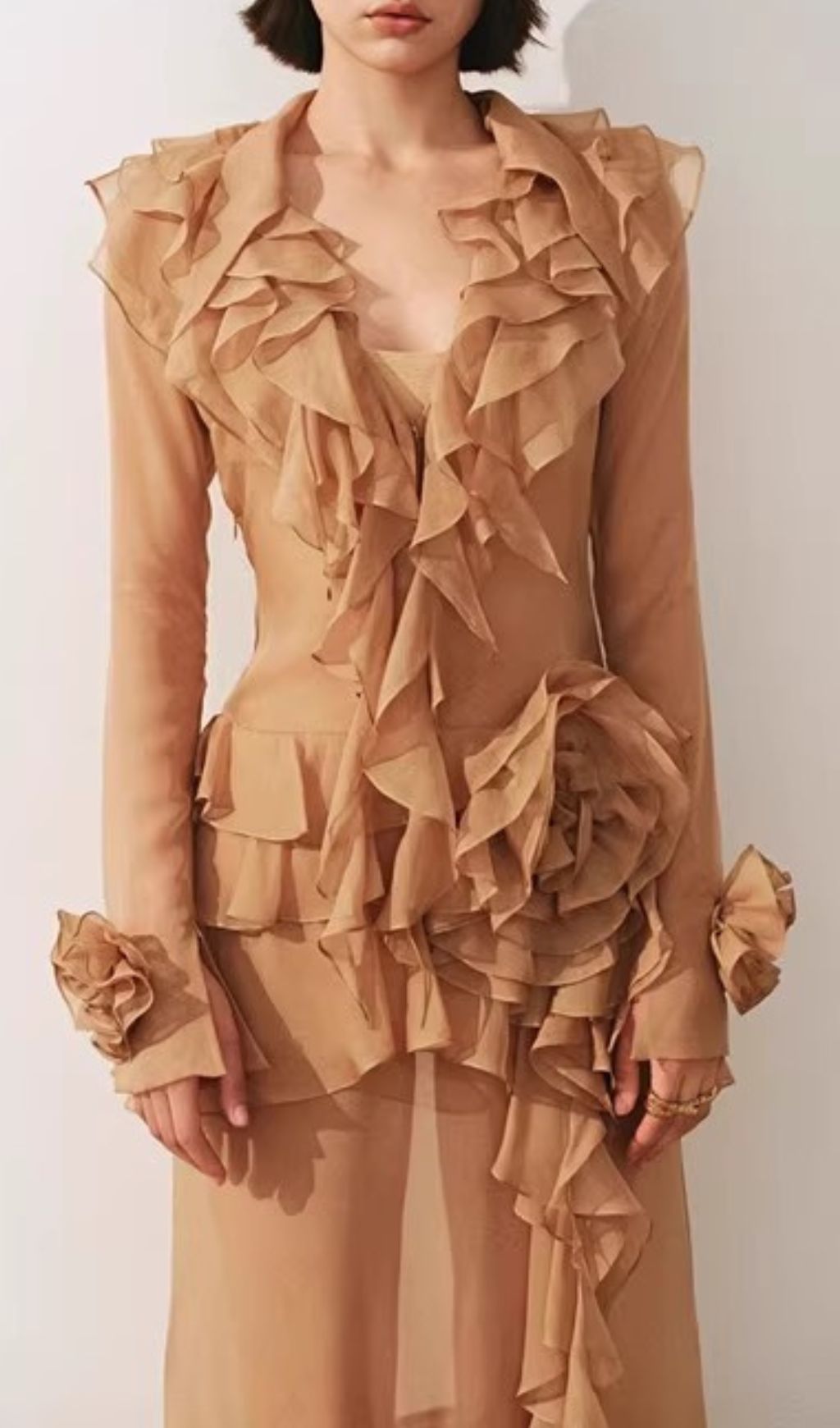 Himani Ruffle Maxi Dress: Effortlessly Elegant Cascading Ruffle Gown