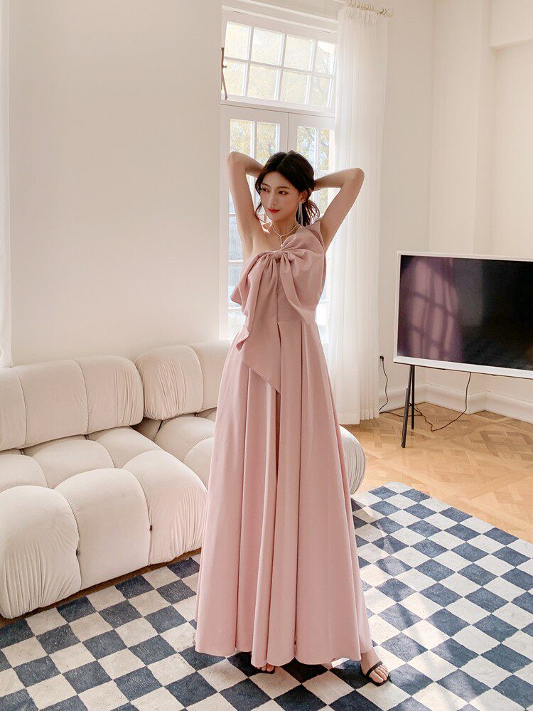 Dolores Luxe Pink Oversized Bow Strapless Maxi Dress - Elegant Formal Gown