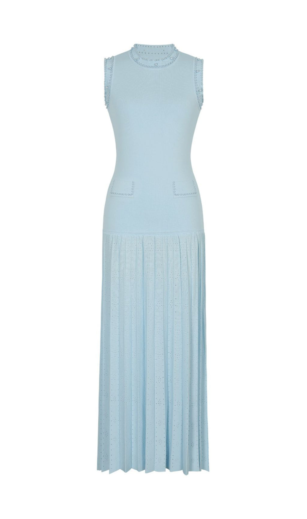 Edie Blue Bead Midi Dress & Cardigan