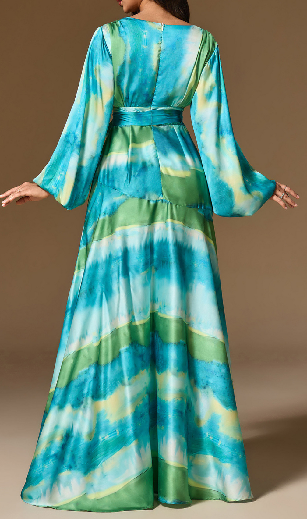 Galena Printed Long Sleeve Maxi Dress