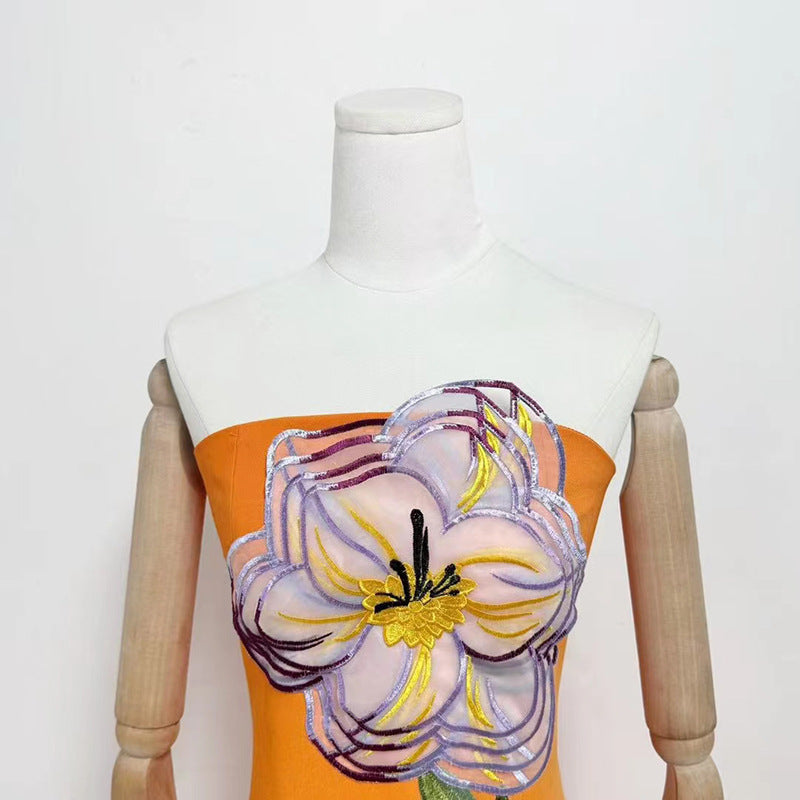 Freddy Strapless Flower Maxi Dress