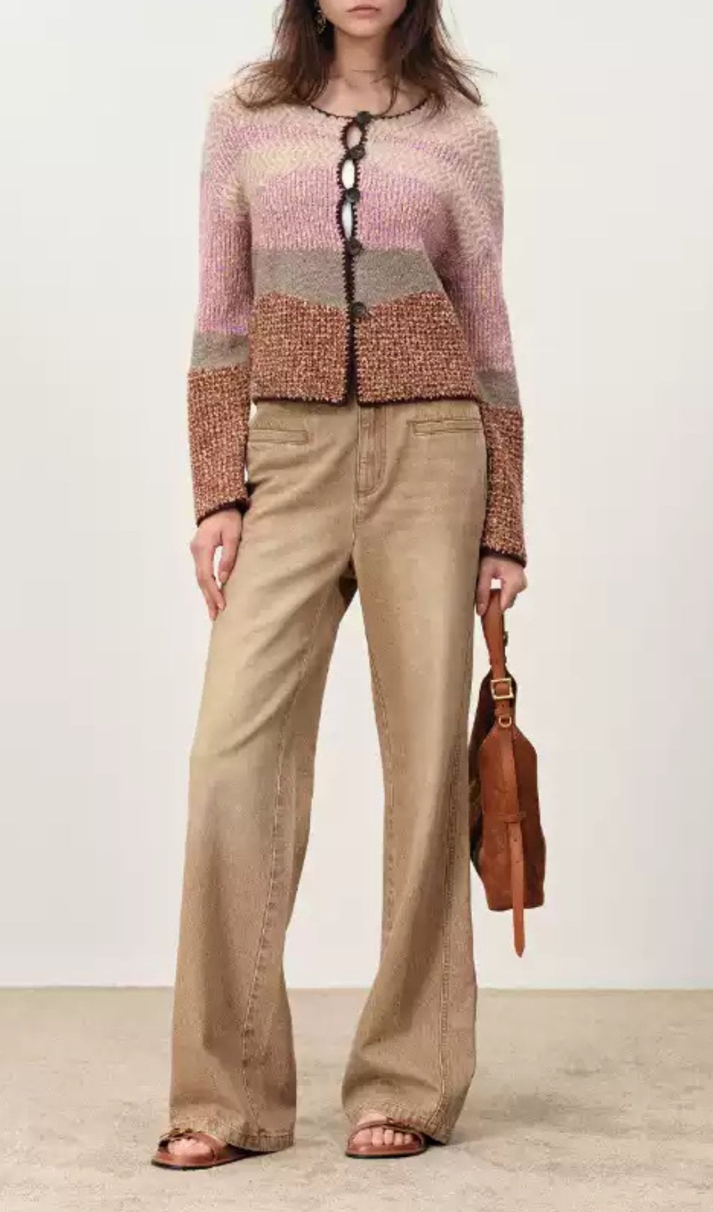 Hasel Multi-Color Striped Knit Cardigan - Chic Boho Layering for Women