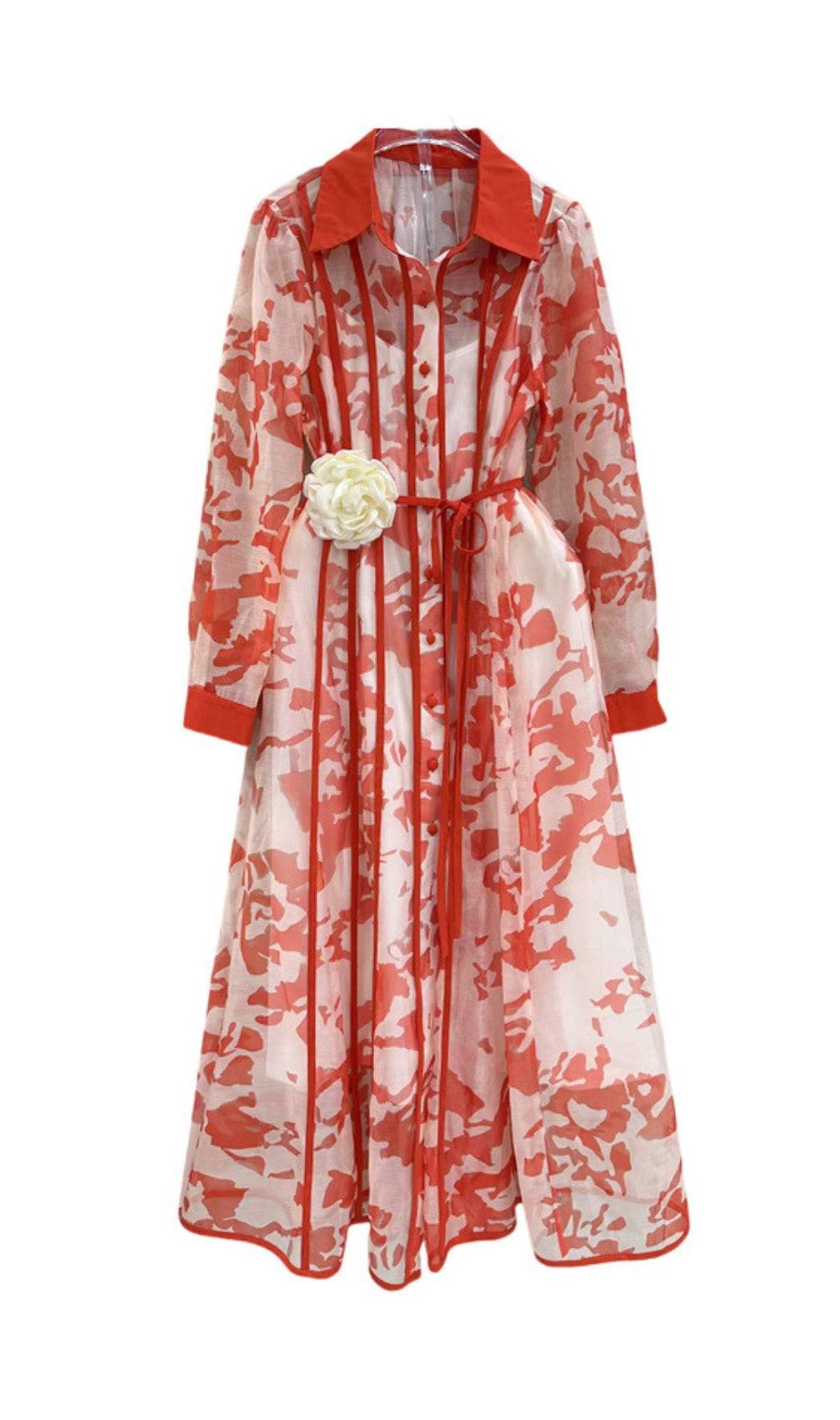 Ffion Printed Long Sleeve Midi Dress